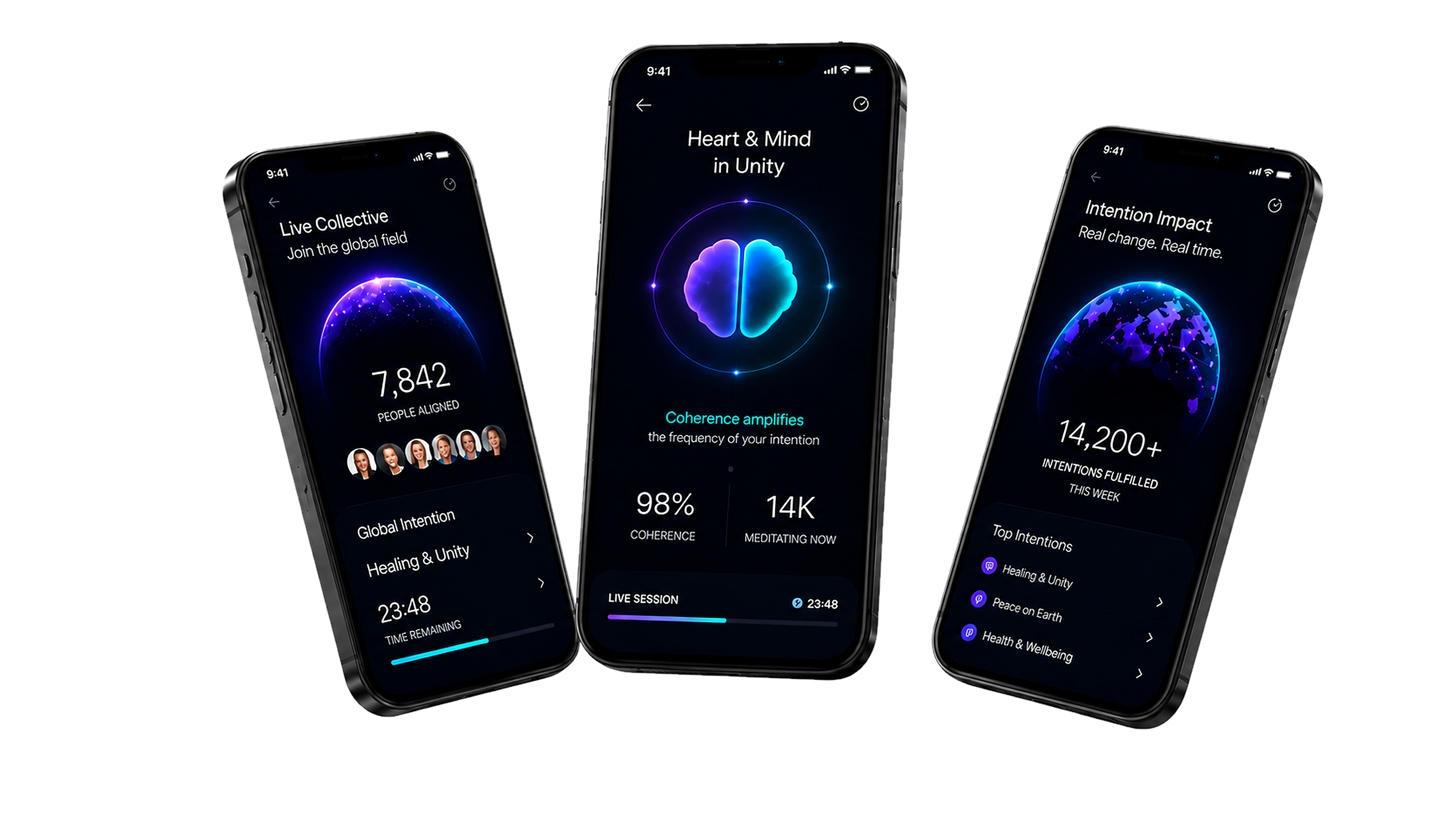 Preview screens from the ALLTRUEistic mobile app